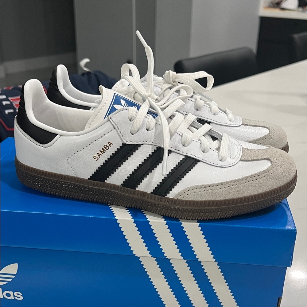 Adidas Samba White Black Gray Kid’s Sneakers